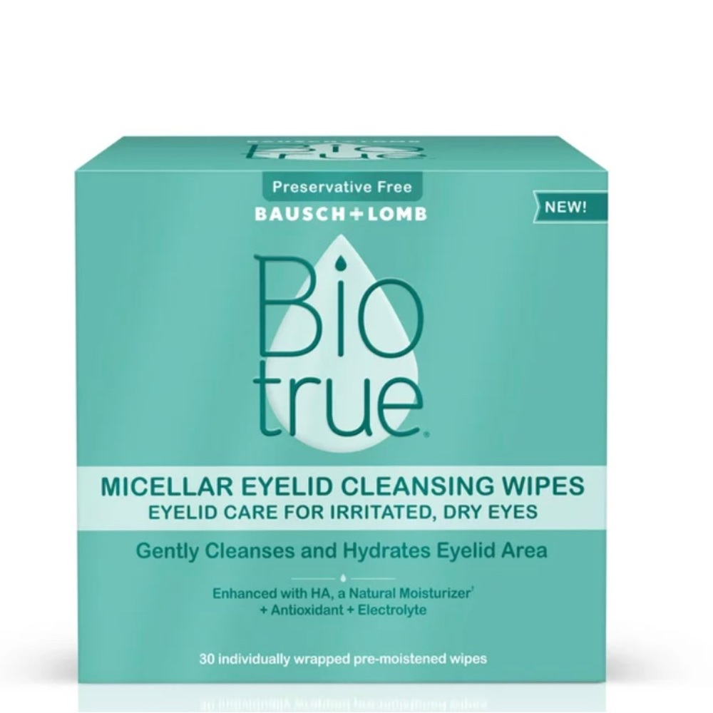 Preservative Free
BAUSCH+LOMB
Bio
true - mycellar Eyelid cleansing wipes